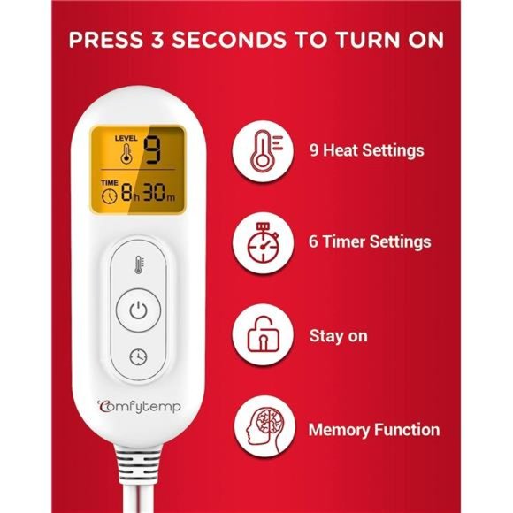 Upgraded Heating Pad for Back Pain Relief, Electric Heated Back Wrap with Strap - Picture 2 of 6